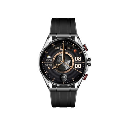 ซื้อ Amoled Smart Watch รูปทรงกลม สีดํา ทนน้ํา นาฬิกาฟิตเนส การผลิตออนไลน์